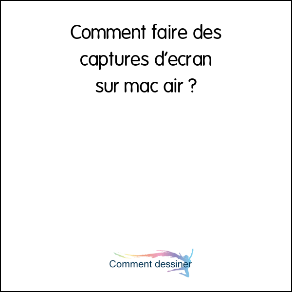 Comment faire des captures d’écran sur mac air